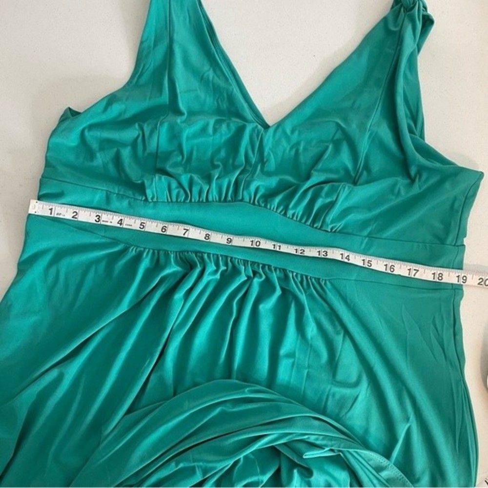 TravelSmith Women's Green Sleeveless Pleated Maxi Dress Size Large - Picture 12 of 12
